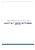 TEST BANK FOR DAVIS ADVANTAGE FOR PSYCHIATRIC MENTAL HEALTH NURSING, 10TH EDITION, KARYN I. MORGAN, MARY C. TOWNSEND 2023 updated.