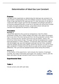 Lab report Determination of Ideal Gas Law Constant