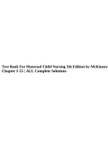 Test Bank For Maternal Child Nursing 5th Edition by McKinney Chapter 1-55 | ALL Complete Solutions. 