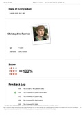 VSIM Christopher Parrish Diagnosis: Cystic Fibrosis feedback log - Scored 100% (latest 2023)