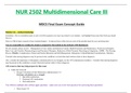 Final Exam Concept Guide - NUR2502 / NUR 2502 (Latest 2023 / 2024) : Multidimensional Care III / MDC 3 - Rasmussen