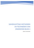 Samenvatting methoden en technieken van onderzoek blok 4 