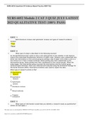 NURS 6052 Module 2 CAT 3 QUIZ JULY LATEST 2023 QUALITATIVE TEST (100% PASS)