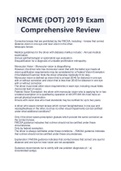 NRCME (DOT) 2019 Exam Comprehensive Review (Graded A)