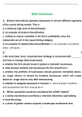 BSG FINAL EXAM QUIZ BANK 2022;CONTAINS ALL POSSIBLE QUESTIONS AND ANSWERS FOR BSG END OF YEAR TEST PLUS EXTRA STUDY QUESTIONS WITH ANSWERS