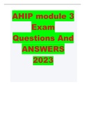 AHIP module 3 Exam Questions And ANSWERS 2023