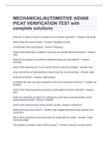  MECHANICAL/AUTOMOTIVE ASVAB PICAT VERIFICATION TEST with complete solutions