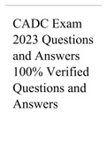 CADC Exam 2023 Questions and Answers 100% Verified Questions and Answers