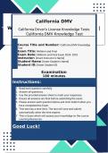 California Driver' License DMV Knowledge Test | C.A DMV License Written Test Questions and Answers | 100% Pass Guaranteed