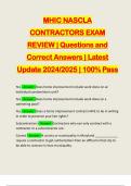 MHIC NASCLA CONTRACTORS EXAM REVIEW | Questions and Correct Answers | Latest Update 2024/2025 | 100% Pass