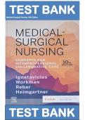 Test Bank Medical Surgical Nursing 10th Edition  by Ignatavicius Workman| Test Bank 100% Veriﬁed Answers