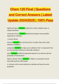 Chem 120 Final | Questions and Correct Answers | Latest Update 2024/2025 | 100% Pass