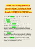 Chem 120 Final | Questions and Correct Answers | Latest Update 2024/2025 | 100% Pass