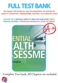 Test Bank For Essential Health Assessment 1st Edition By Janice M Thompson 9780803627888 Chapter 1-24 Complete Guide .