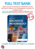 Test Bank For Bailey & Scott's Diagnostic Microbiology 15th Edition By Patricia M. Tille 9780323681056 Chapter 1-79 Complete Guide .