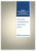 OXFORD CAMBRIDGE AND RSA 2024 GCE  New Business  H031/01: The local business environment  AS Level QUESTION PAPER AND MARKING SCHEME (MERGED)