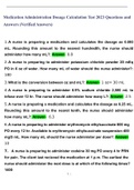 Medication Administration Dosage Calculation Test 2023 Questions and Answers (Verified Answers)