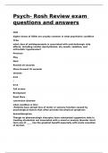 Psych- Rosh Review exam questions and answers.