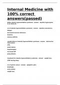 Internal Medicine with 100- correct answers(passed)