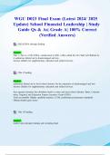 WGU D023 Final Exam (Latest 2024/ 2025 Update) School Financial Leadership | Study Guide Qs & As| Grade A| 100% Correct (Verified Answers)