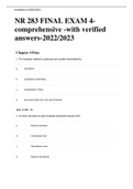 NR 283 FINAL EXAM 4 COMPREHENSIVE WITH VERIFIED ANSWERS 2022/2023.