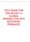 TEST BANK FOR SOCIOLOGY A GLOBAL PERSPECTIVE 8TH EDITION BY FERRANTE   RANKED A+