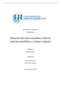 Relación del ciclo circadiano sobre la función metabólica y el peso corporal