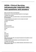 HOSA- Clinical Nursing, Intramuscular Injection (IM) test questions and answers