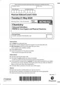 Pearson Edexcel Level 3 GCE 8CH0/02 Chemistry Advanced Subsidiary PAPER 2 Core Organic and Physical Chemistry June 2024