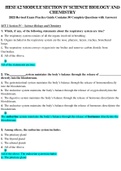 2024 HESI A2 MODULE SECTION IV SCIENCE BIOLOGY AND CHEMISTRY