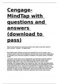 Cengage-MindTap with questions and answers (download to pass)