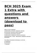 BCH 3025 Exam 1 Extra with questions and answers (download to pass).