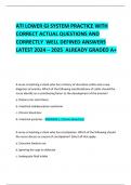 ATI LOWER GI SYSTEM PRACTICE WITH CORRECT ACTUAL QUESTIONS AND CORRECTLY  WELL DEFINED ANSWERS LATEST 2024 – 2025  ALREADY GRADED A+  