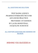 TEST BANK LEHNE'S PHARMACOTHERAPEUT ICS FOR ADVANCED PRACTICE