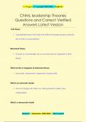 CNML leadership Theories Questions and Correct Verified  Answers Latest Version