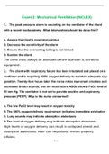 Exam 2: Mechanical Ventilation NCLEX Questions and Answers 2022