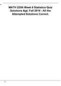 MATH 225N Week 6 Statistics Quiz Solutions  Fall 2019 - All the Attempted Solutions Correct.