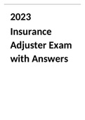 2023 Insurance Adjuster Exam with Answers