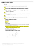 CHEM 210 BIO CHEMISTRY FINAL EXAM 2023 ( A+ GRADED 100% VERIFIED)