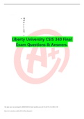 Liberty University CSIS 340 Final Exam. Questions & Answers.