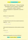 NIU CSCI 240 Exam 1 Study Guide Questions and Correct Verified  Answers Latest Versio