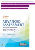 TEST BANK For Advanced Assessment Interpreting Findings and Formulating Differential Diagnoses, 5th Edition by Goolsby, Verified Chapters 1 - 22, Complete Newest Version