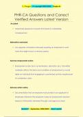 PHR-CA Questions and Correct  Verified Answers Latest Version