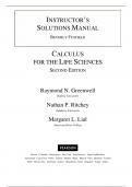 Instructor's Solutions Manual for Calculus for the Life Sciences, 2nd edition by Raymond N. Greenwell