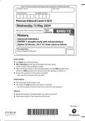 Pearson Edexcel Level 3 GCE 8HI0/1E History Advanced Subsidiary PAPER 1: Breadth study with interpretations Option 1E: Russia, 1917–91: from Lenin to Yeltsin paper 1E June 2024