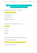 Nur 114 - Exam 1 Practice Questions  with Complete Solutions