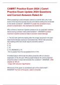 CAMRT Practice Exam 2024 | Camrt  Practice Exam Update 2024 Questions  and Correct Answers Rated A+