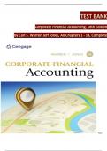 Corporate Financial Accounting, 16th Edition TEST BANK by Carl S. Warren Jeff Jones, Verified Chapters 1 - 14, Complete Newest Version