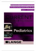 TEST BANK For CURRENT Diagnosis and Treatment Pediatrics 27th Edition by Maya Bunik; William Hay, All 46 Chapters Covered, Verified Latest Edition