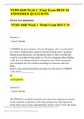 NURS 6640 Week 1	Final Exam BEST 10 ANSWERED QUESTIONS